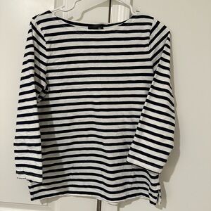 J. Crew Black and White Striped Long Sleeve Tee